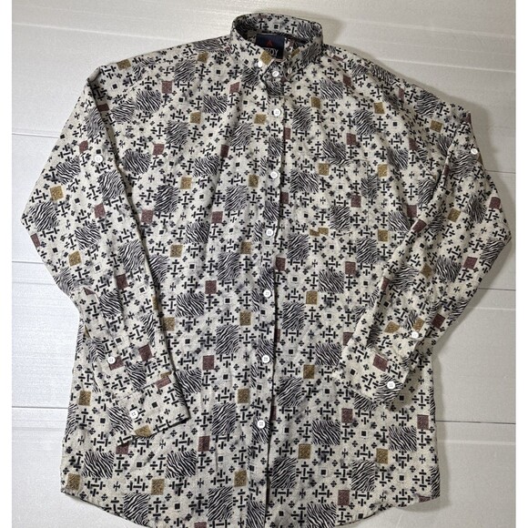 ABOY Men’s XXL Button Down Long Sleeve Shirt Geometric Paisley Rare - Picture 5 of 16